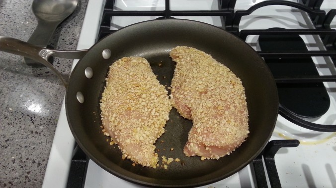 Browning the chicken breast